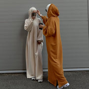 Hooded Sweatshirt Abaya | Hoodie Abaya With Pockets (AA125)